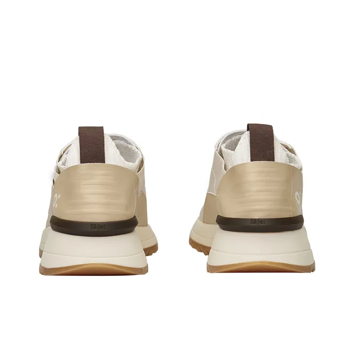 FAJO Ice Cream Silk Shoes Lightweight And Breathable Low Top Trendy Casual Shoes Unisex Almond Brown-3