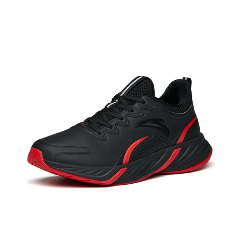 Anta Running Collection Lightweight Low Top Running Shoes Men's Black Red-2
