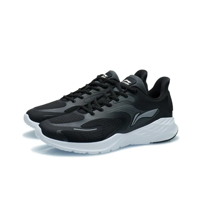 LiNing Low Top Casual Running Shoes Men's Black White-2