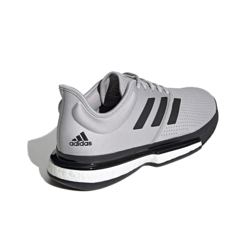 Adidas Solecourt Parley Wear Resistant Low Top Tennis Shoes Men's Gray-3