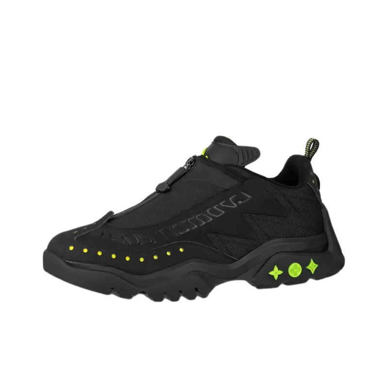 LOUIS VUITTON Millenium Cushioning, Slip Resistant, And Abrasion Resistant Low Top Casual Shoes Men's Black-0