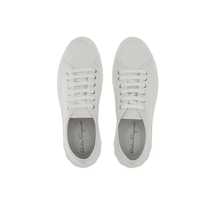 FERRAGAMO Stylish Skateboarding Shoes Men's White-3