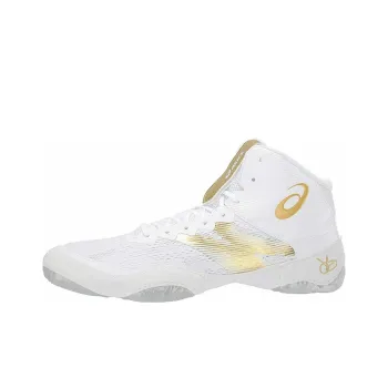 Asics Jb Elite Iv Cushioning Breathable Wear-Resistant Slip-Resistant Mid-Top Running Shoes Unisex White Gold