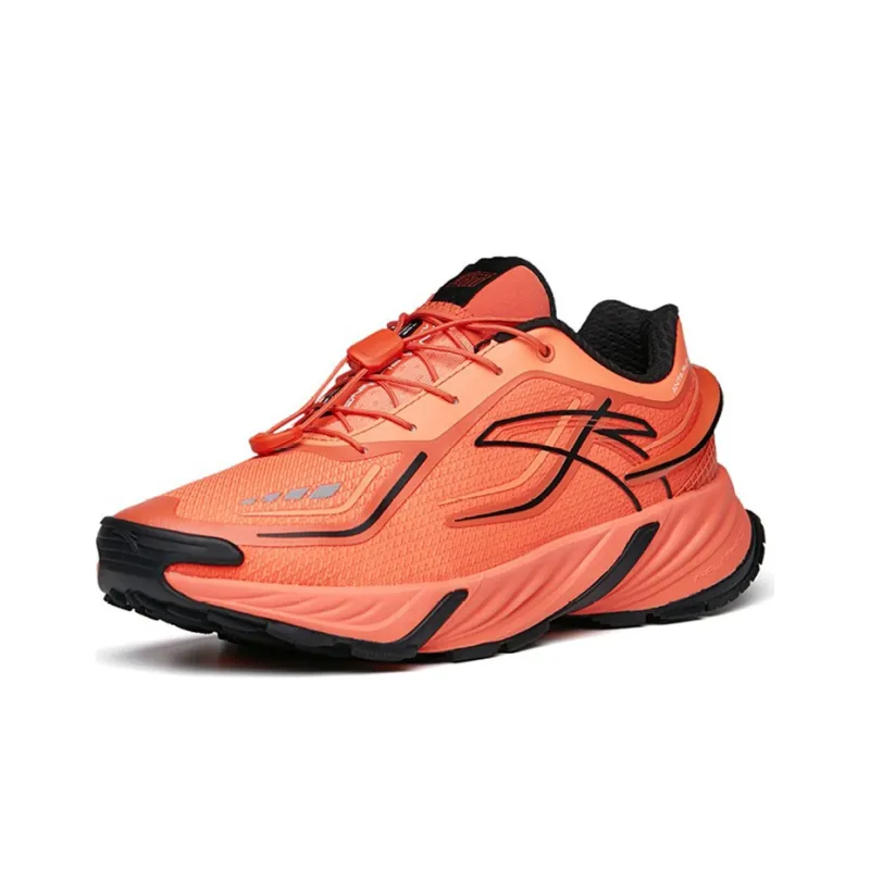 Anta Cushioning Anti-Slip Wear-Resistant Breathable Height Increasing Low-Top Running Shoes Men's Orange Black-1