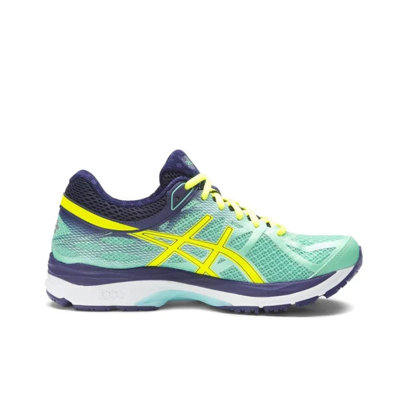 Asics Gel-Cumulus 17 Breathable Wear-Resistant Slip-Resistant Low-Top Running Shoes Women's Green Yellow-1