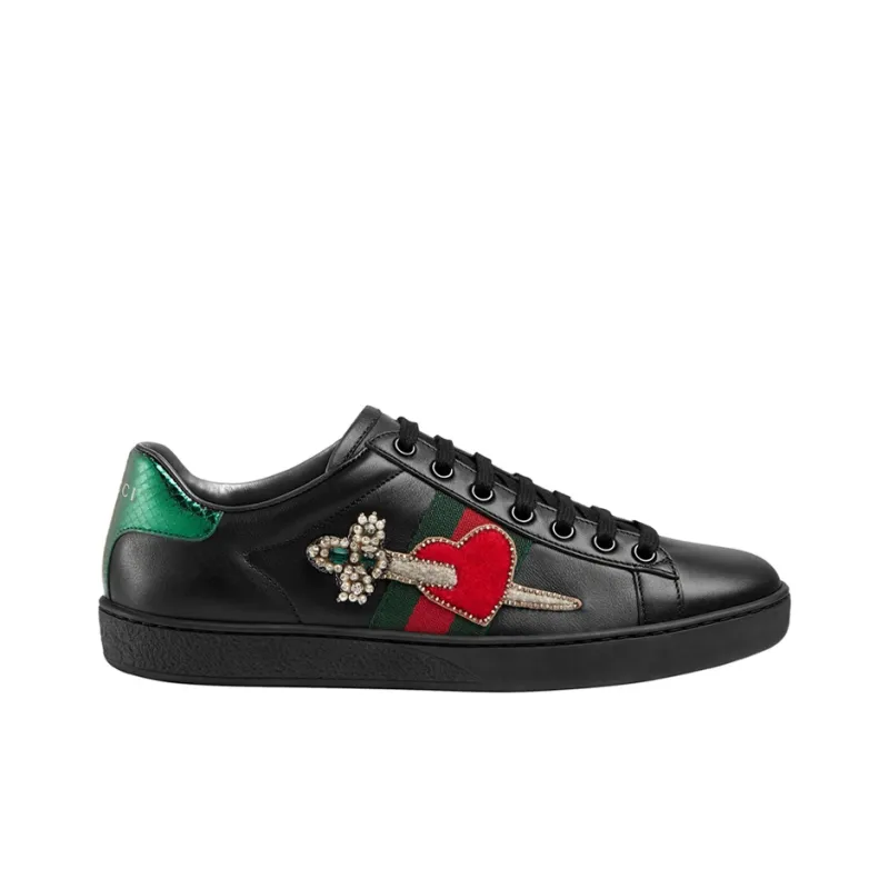 GUCCI ACE Stylish Skateboarding Shoes Women's Black-1