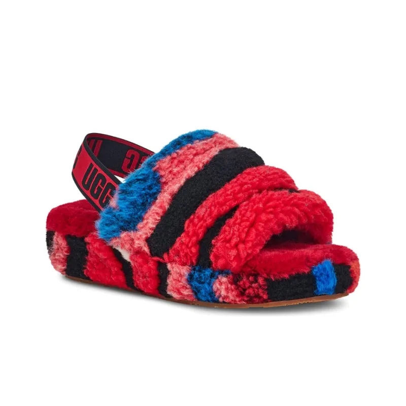 UGG Fluff Yeah Slide Cali Collage Red Women's-2