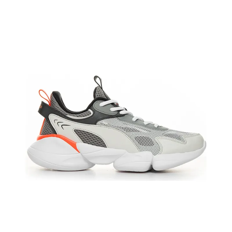Erke Shock Absorbers With Slip Resistant And Abrasion Resistant Properties Low Top Running Shoes Gray Pink-1