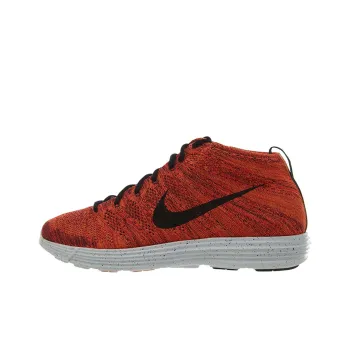 Nike Lunar Flyknit Cushioning Anti-Slip Wear-Resistant Breathable Lightweight Rebound Mid-Top Running Shoes Men's Red