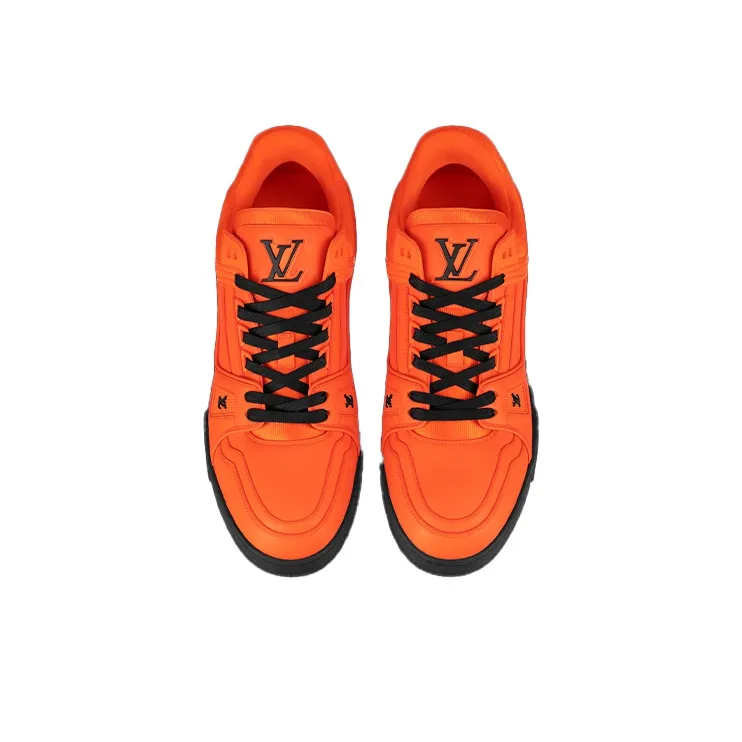 LOUIS VUITTON Trainer Low Top Casual Skateboard Shoes Men's Orange-2