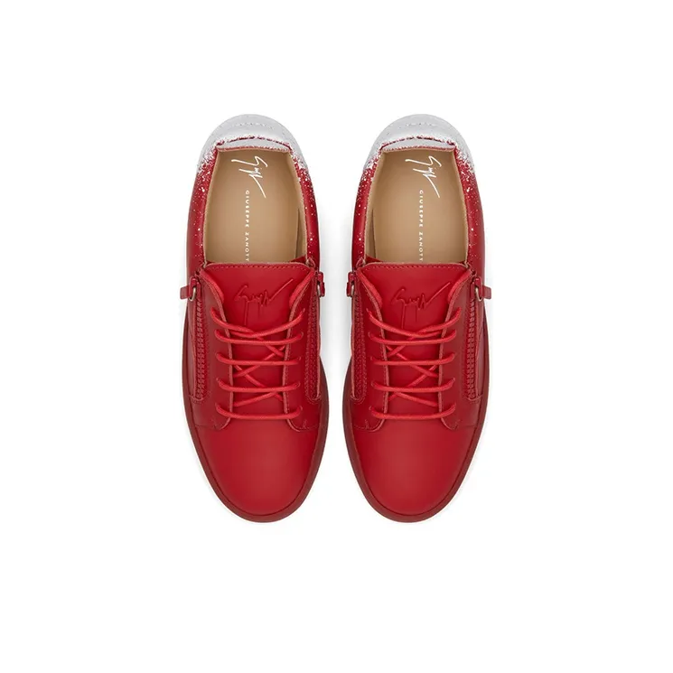 Giuseppe Zanotti/GZ Urchin Low-Top Stylish Skateboarding Shoes Men's Red White-4