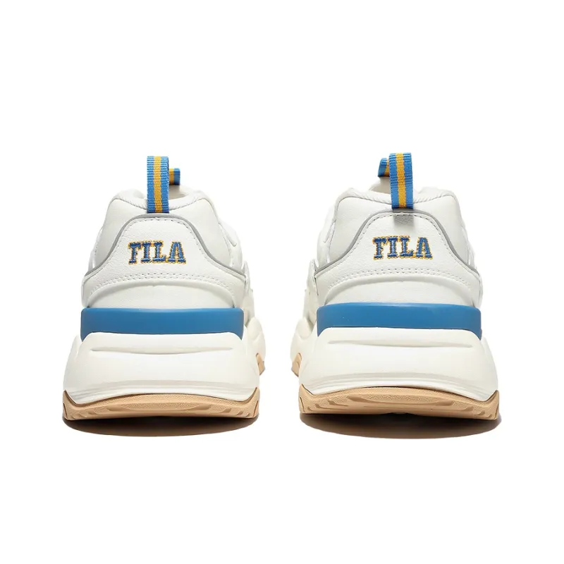 FILA Rayflide Cushioning Anti Slip And Wear Resistant Low Top Casual Shoes Unisex White Blue Yellow Korean Style-3