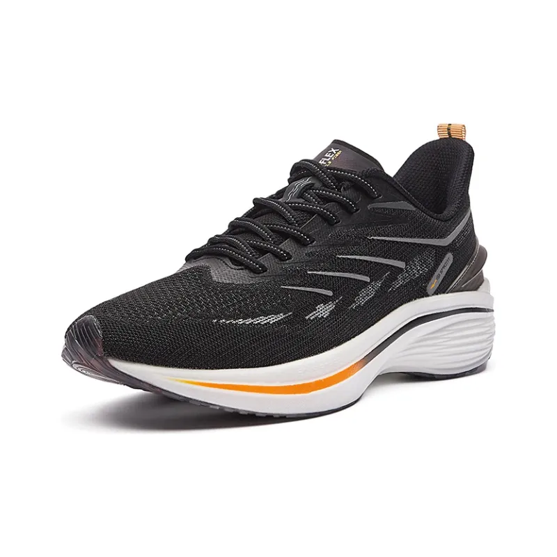 Erke Strange Bullet 3.0 Cushioned Slip Resistant Abrasion Resistant Low Top Running Shoes Jet Black Mango Yellow-2