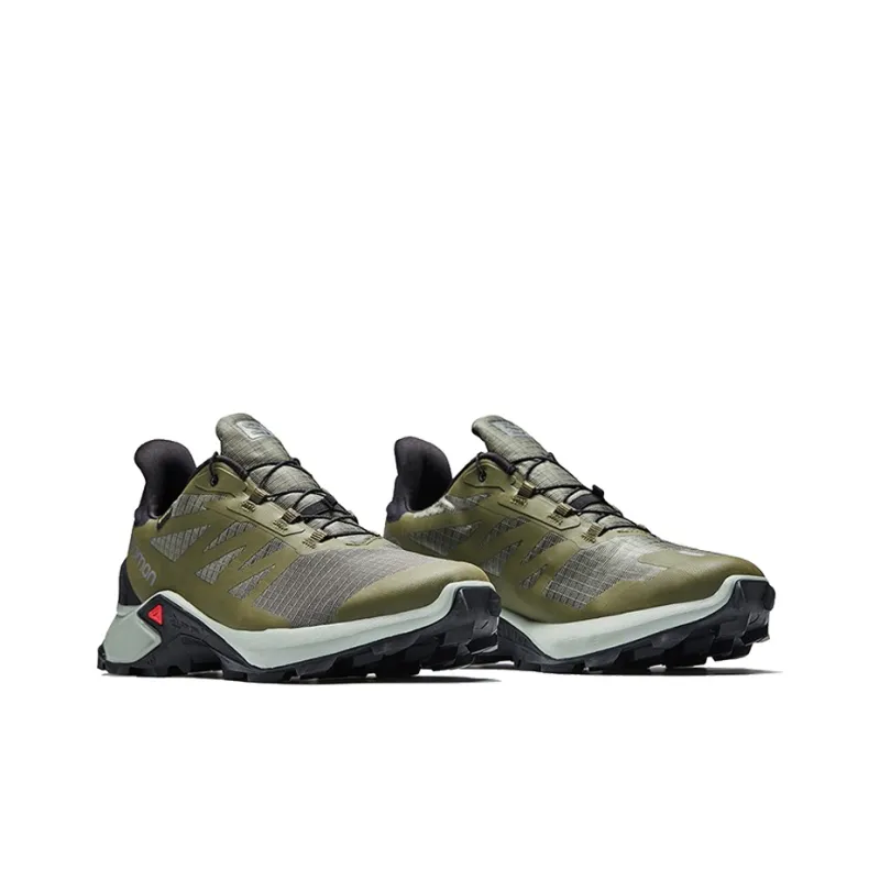 SALOMON Supercross 3 Running Shoes Men Low Top Dark Olive Green-2