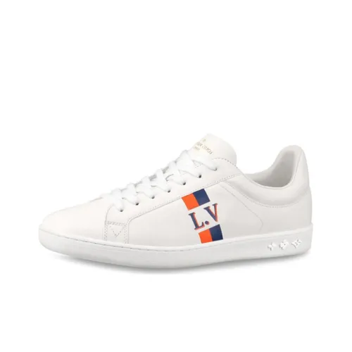 LOUIS VUITTON Luxembourg Skateboard Shoes Men Low-Top Orange/White