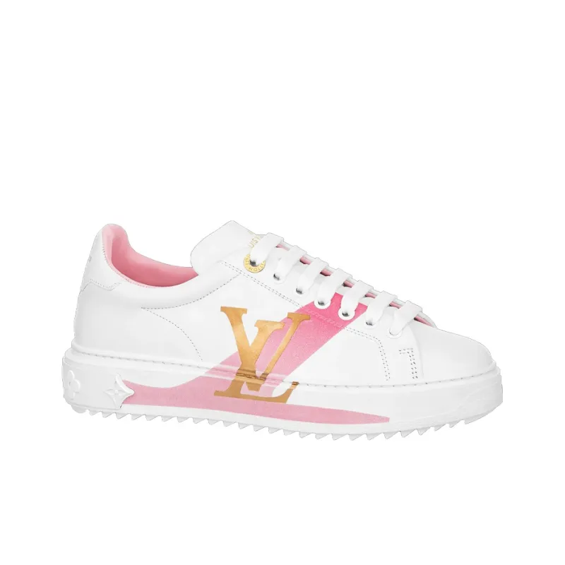 LOUIS VUITTON Time Out Leather Gold Pink White Women's-1