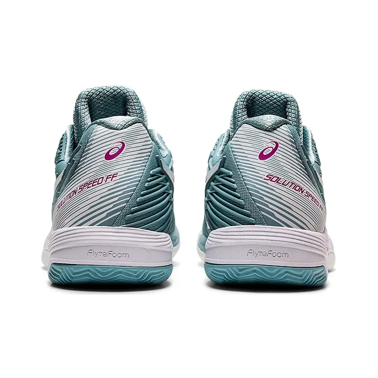 Asics Solution Speed FF 2 Clay Wear Resistant Low Top Running Shoes Women's Blue White-4