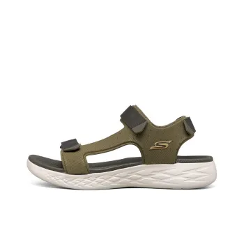 Skechers On The Go 600 Velcro Olive Green Sandals