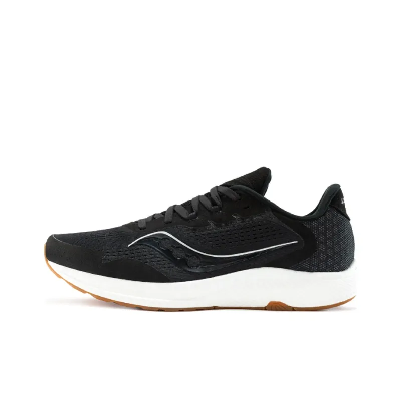 Saucony Freedom 4 Cushioning Anti-Slip And Wear-Resistant Low-Top Casual Running Shoes Men's Black White-0