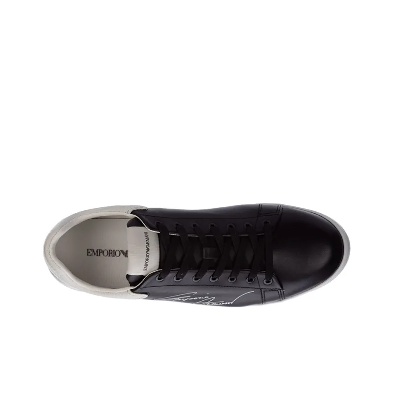 EMPORIO ARMANI Signature Logo-Printed Low-Top Sneakers-3