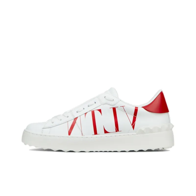 Valentino Open VLTN Low Top Skateboard Shoes Women's White Red-0