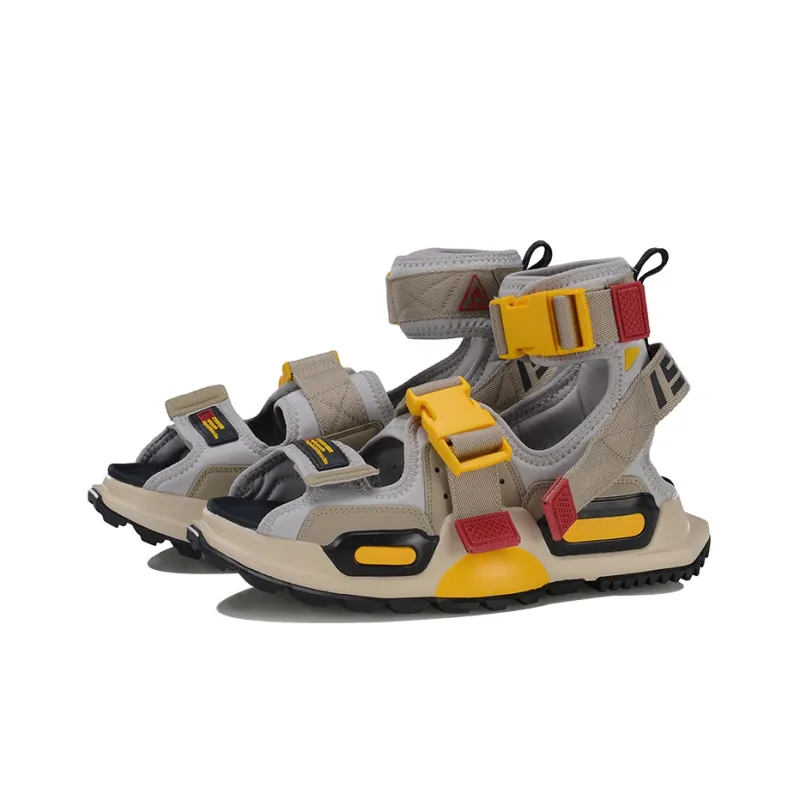 LINING Reburn Beach Sandals Unisex Gray/Yellow-2