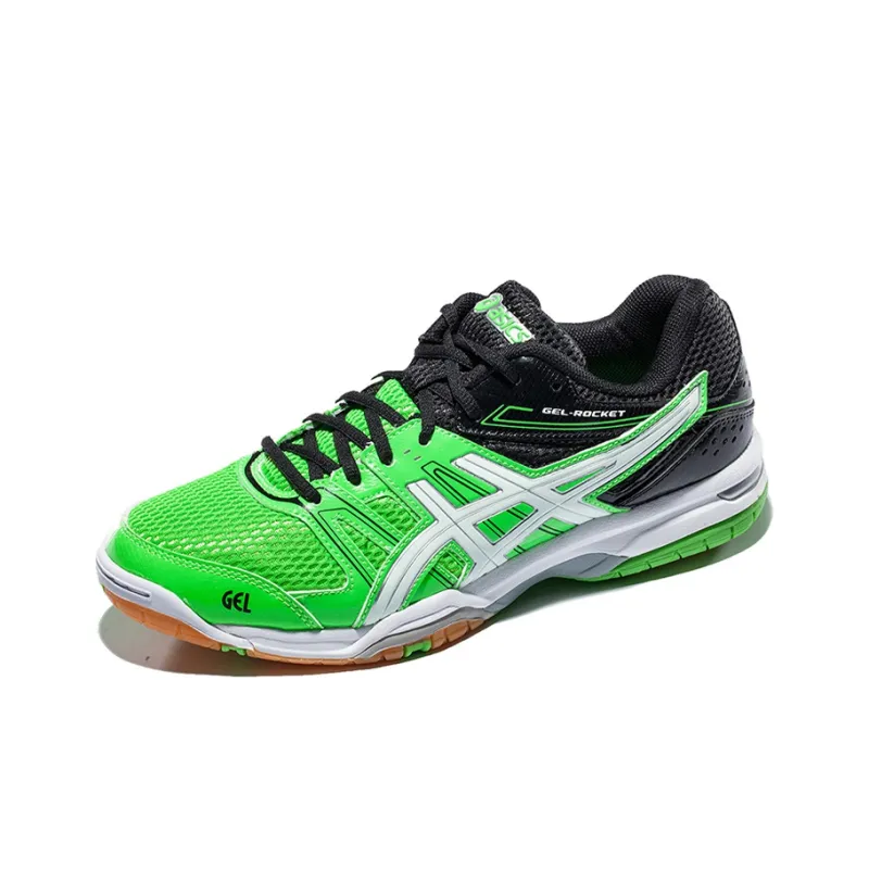 Asics Gel-Rocket 7 Wear-Resistant Low-Top Running Shoes Men's Green Black-1