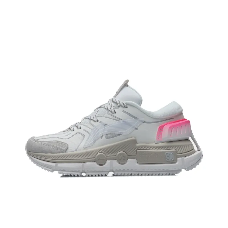 LiNing Kuafu Running Shoes Men Low Top White/Grey/Powder-0