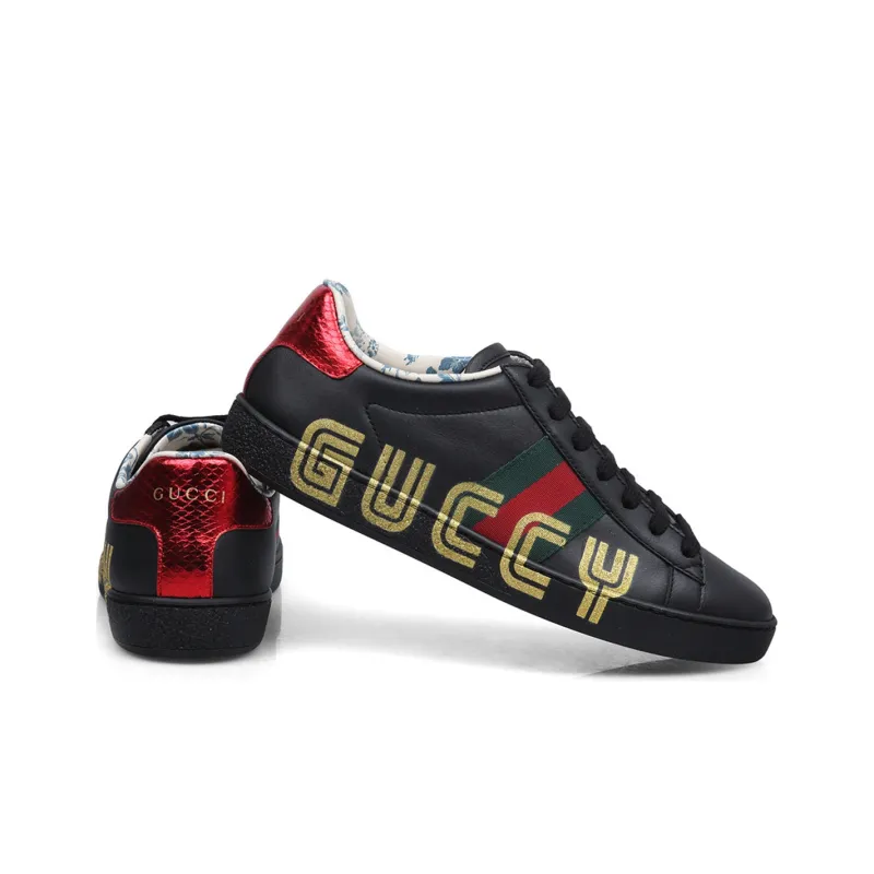 GUCCI Women's Ace Low 'Guccy Print Black' Women's-4