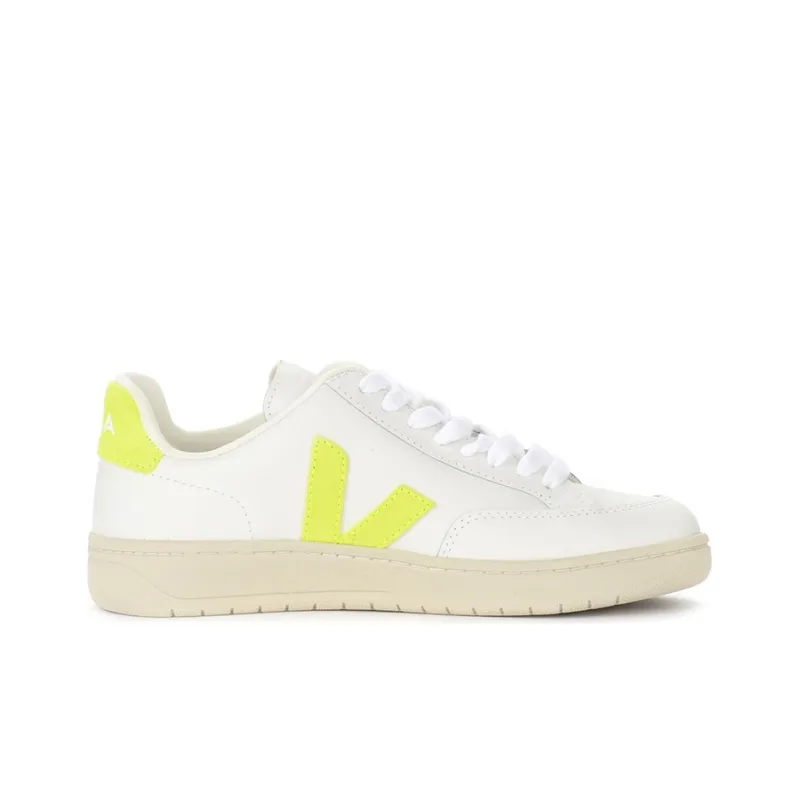 VEJA V 12 Leather 'Extra White Neon Green'-1
