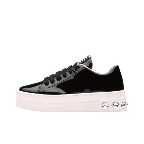 MIU MIU Stylish Skateboarding Shoes Women's Black White