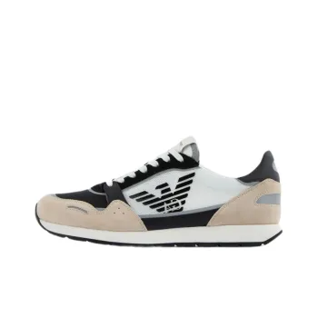 EMPORIO ARMANI Anti Slip Wear Resistant Low Top Casual Shoes Men's Beige Black White