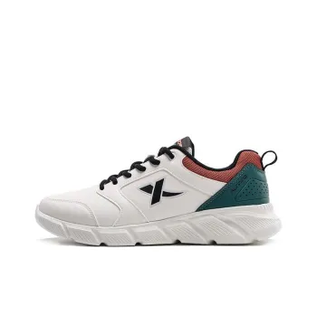 XTEP Cushioning Anti Slip And Wear Resistant Breathable Rebound Low Top Running Shoes Men's White Green Red