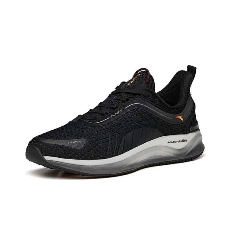 Anta Running Collection Cushioning, Abrasion Resistant, Slip Resistant Low Top Running Shoes Men's Black-1