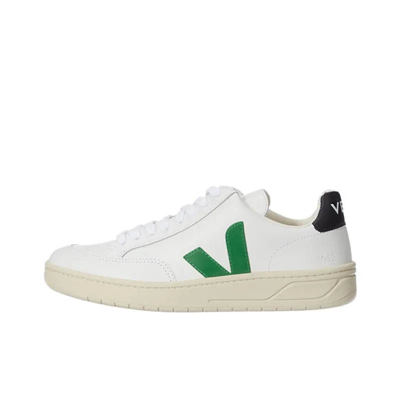 VEJA V-12 Low-Top Stylish Skateboarding Shoes Unisex White Green-0