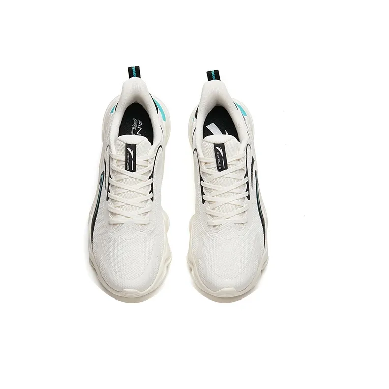 Anta Running Collection Cushioning Anti Slip Wear Resistant Breathability Low Top Running Shoes Men's White Black-2