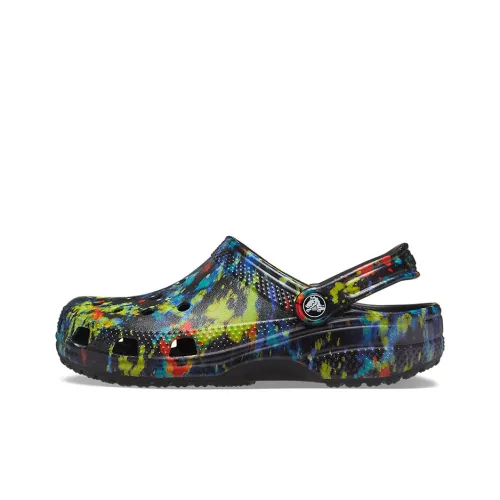 Crocs Classic Tie Dye Pattern Crocs Beach Unisex Denim Blue Sandals