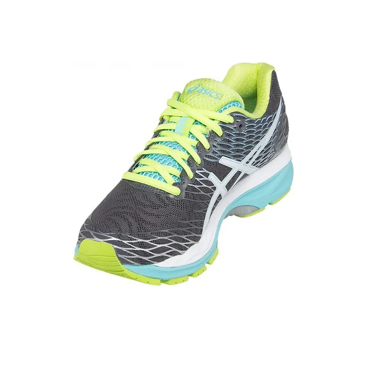 Asics GEL Nimbus 18 Durable Breathable Low Top Running Shoes Women's Gray White-3