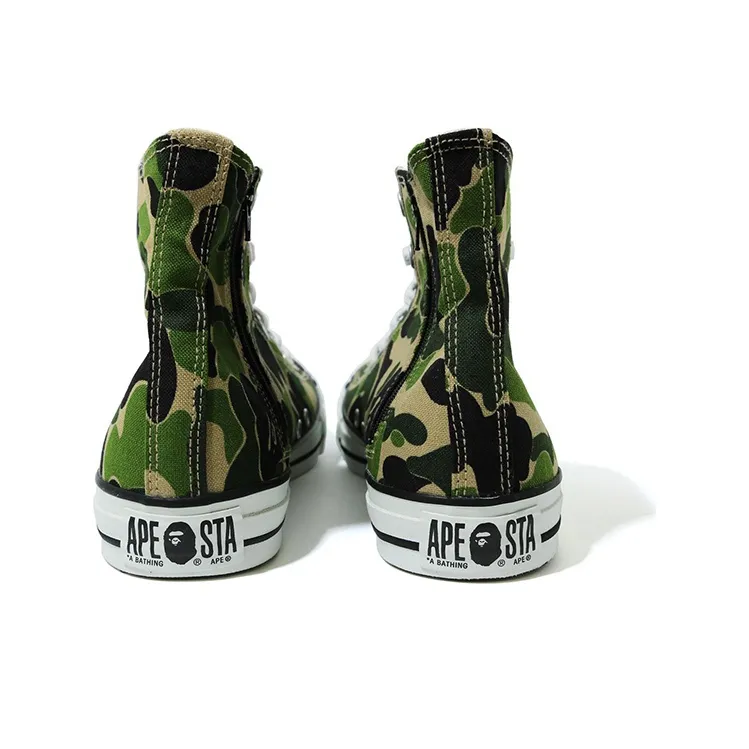 A BATHING APE ABC Camo Ape Sta Hi Stylish Skateboarding Shoes Women's Camouflage-4