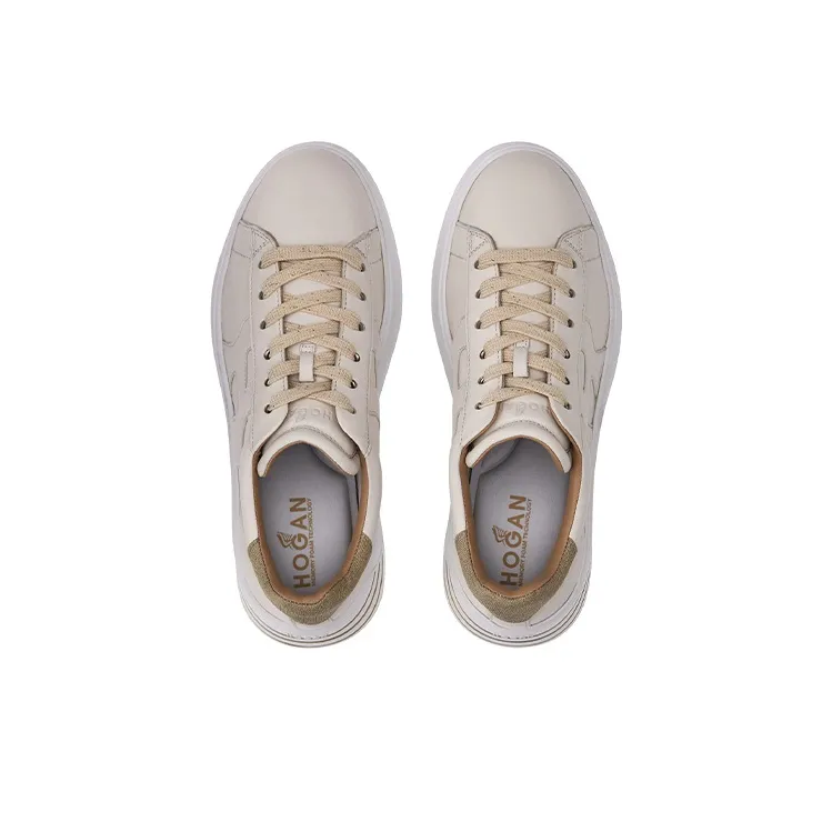 HOGAN Rebel Cushioning, Slip Resistant, And Abrasion Resistant Low Top Casual Shoes Women's Ivory White-4