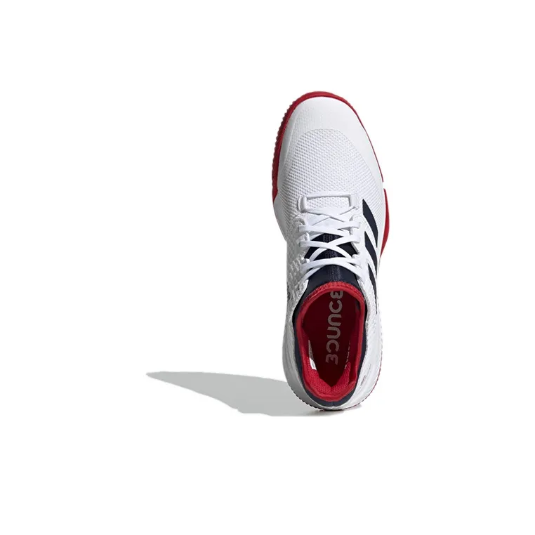 Adidas Court Team Bounce Shoes White/Blue Women's-4