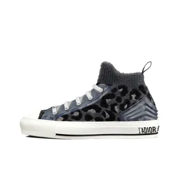 DIOR Walk'n'Dior Platform Shoes High Top Stylish Skateboarding Shoes Women's Gray Blue
