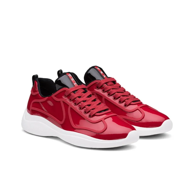 PRADA America's Cup Cushioning Anti-Slip And Wear-Resistant Low-Top Athletic Shoes Men's Red-2