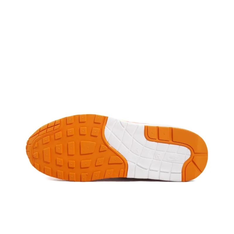 Nike Air Max 1 Cushioning Anti-Slip And Wear-Resistant Low-Top Running Shoes Women's White Orange-3