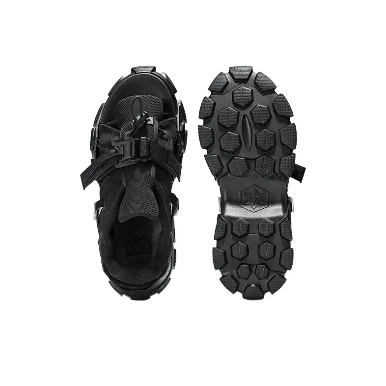 NORVINCY Luxury Streetwear Black Warrior Beach Sandals Unisex-2