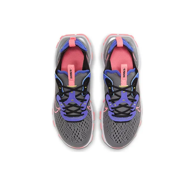Nike React Vision Cushioned Slip-Resistant Low-Top Casual Running Shoes GS Gray Blue Pink-3
