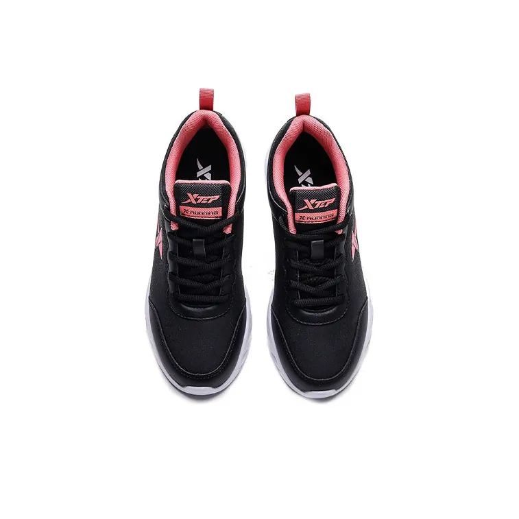 XTEP Running Shoes Women's Low Top Black/Pink/Red-2