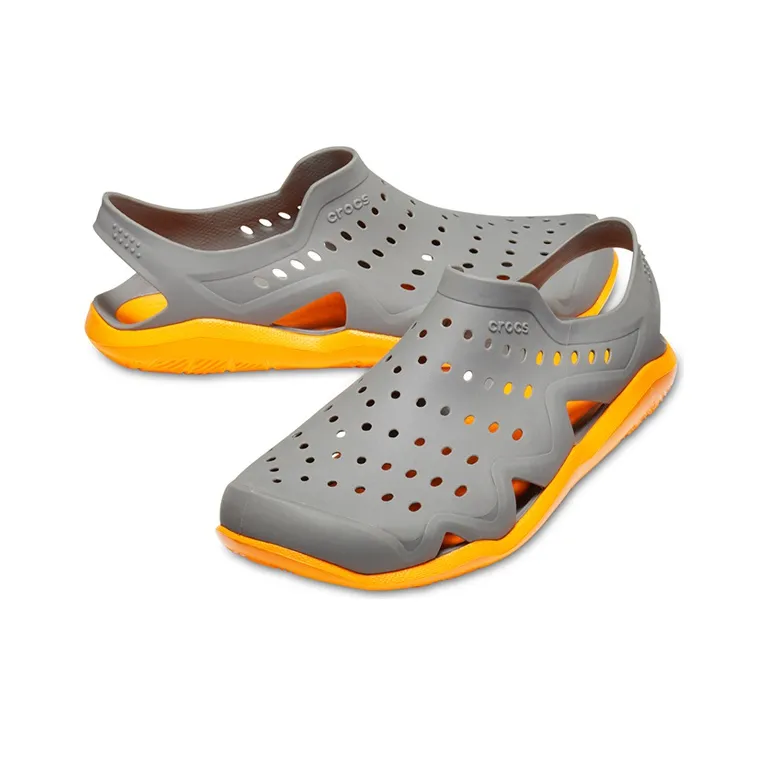 Crocs Swiftwater Wave Shoes 'Slate Grey Blazing Orange'-3