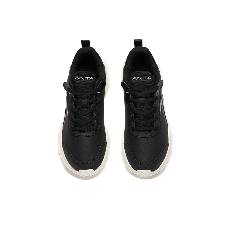 Anta Running Collection Lightweight And Breathable Low Top Running Shoes Women's Black Silver-2