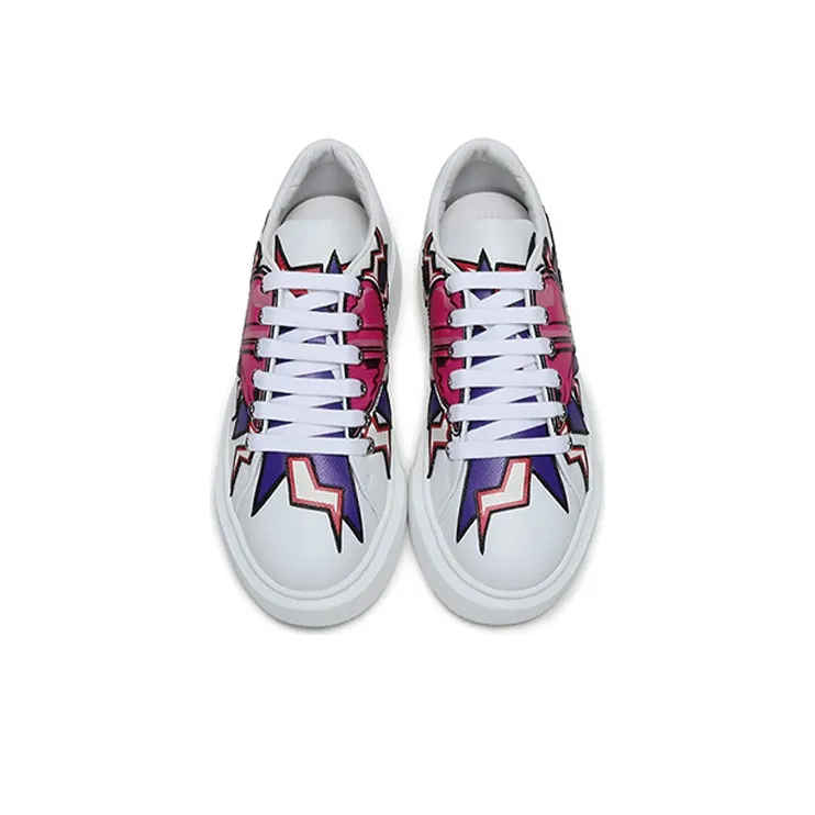 PRADA Graphic Heart Platform Sneakers 'White Multi Color' Women's-3